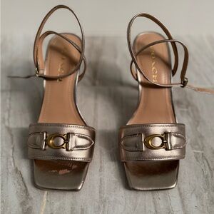 Coach Bronze Heeled Sandals